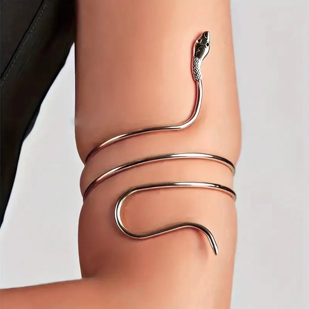 Snake Upper Arm Cuff Wrap Bracelet Boho Hippie Armlet Simple Egyptian Goth Punk